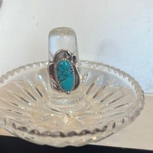 Navajo Artist CT Vintage Turquoise Sterling Silver Ring